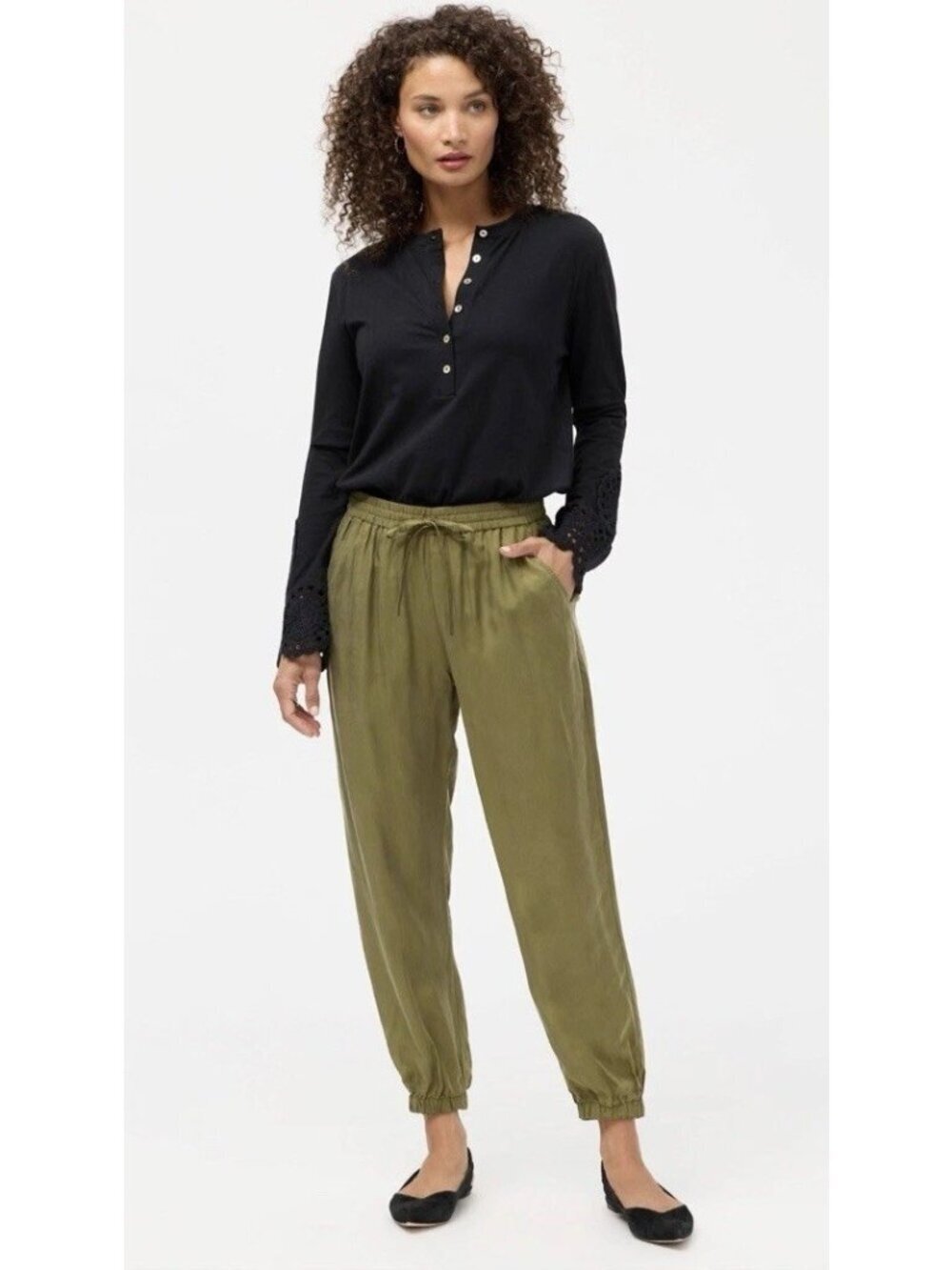 Johnny Was Women's Sz XS Alice Jogger Pants w/ Pocket in Capulet Olive NWT